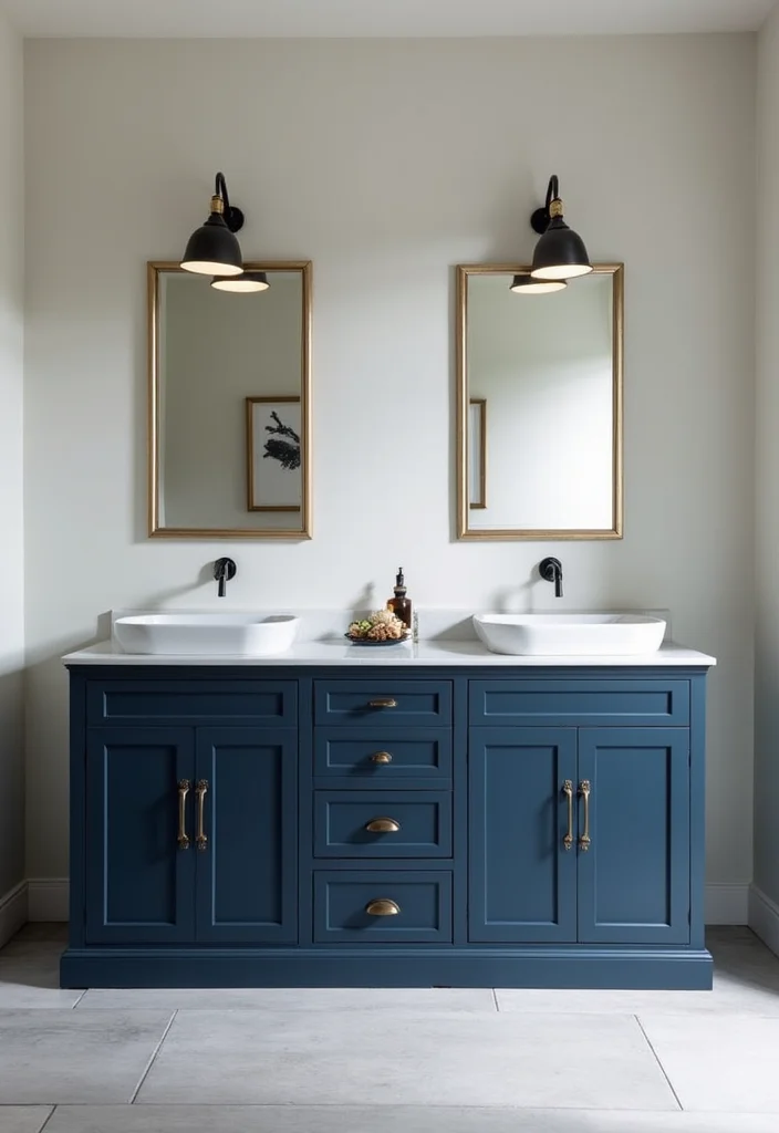 12 Navy Blue Bathroom Ideas for Deep Calm Modern Sophistication 23 12 Navy Blue Bathroom Ideas for Deep Calm Modern Sophistication - 3. Navy Blue Cabinets