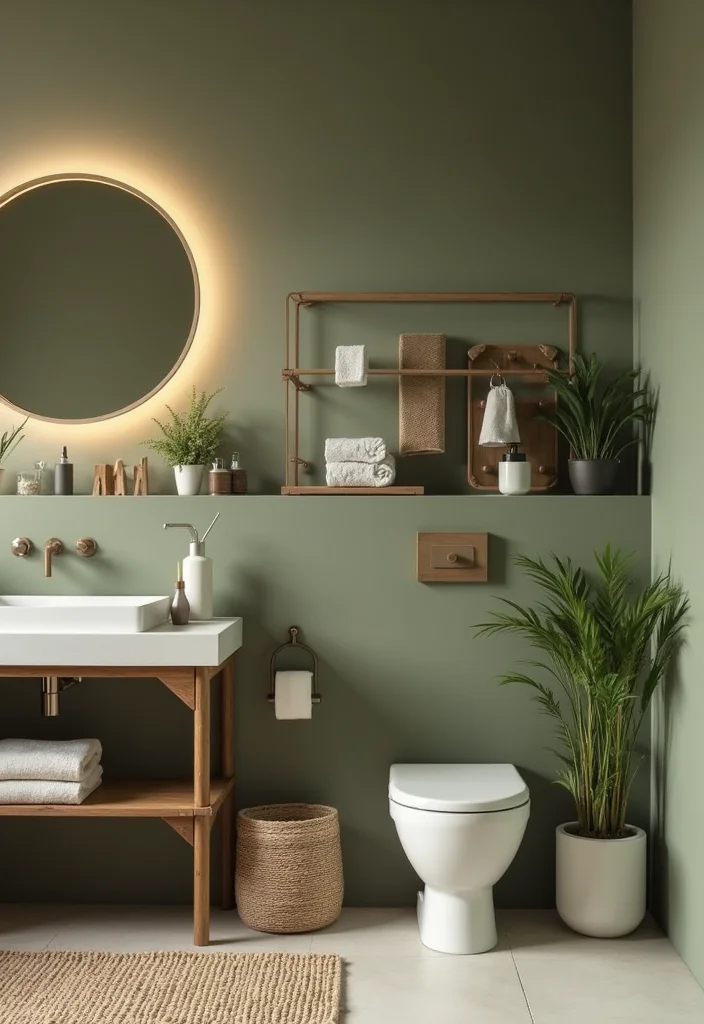 12 Olive Green Bathroom Ideas for Earthy Calm Natural Warmth 100 12 Olive Green Bathroom Ideas for Earthy Calm Natural Warmth 10. Eco Friendly Accessories