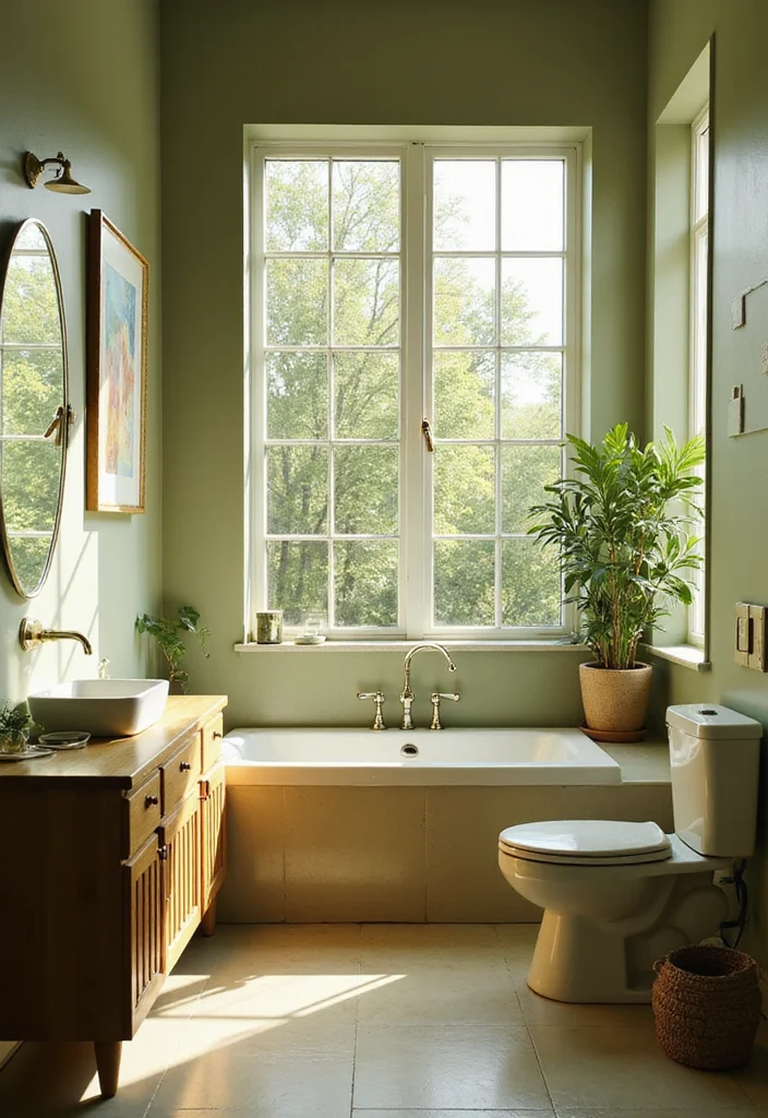 12 Olive Green Bathroom Ideas for Earthy Calm Natural Warmth 67 12 Olive Green Bathroom Ideas for Earthy Calm Natural Warmth 7. Natural Lighting
