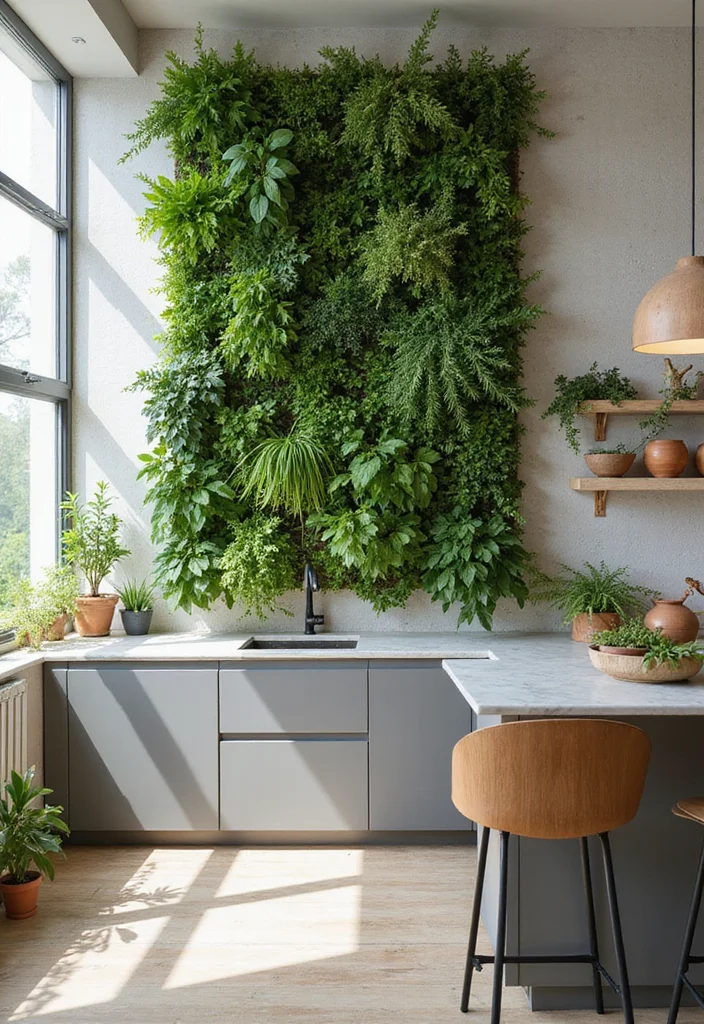 12 Open Kitchen Partition Ideas for Defined Modern Layouts 12 12 Open Kitchen Partition Ideas for Defined Modern Layouts 2. Vertical Garden Walls