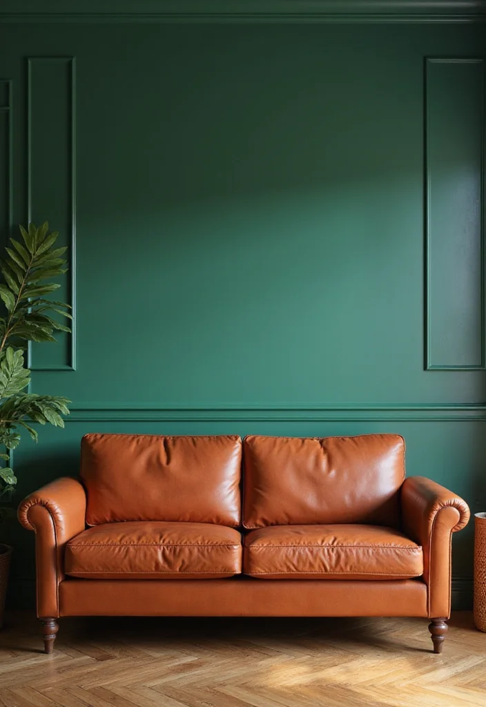 12 Rust Sofa Living Room Ideas for Warm Earthy Modern Character - 4. Bold Accent Walls