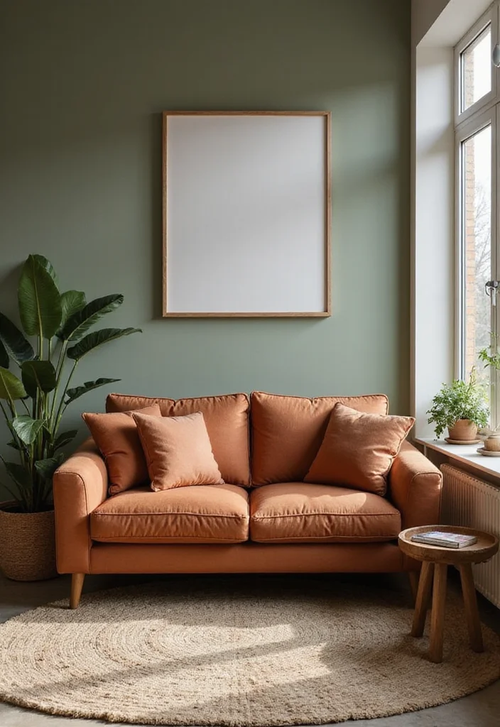 12 Rust Sofa Living Room Ideas for Warm Earthy Modern Character - 6. Earthy Color Palette