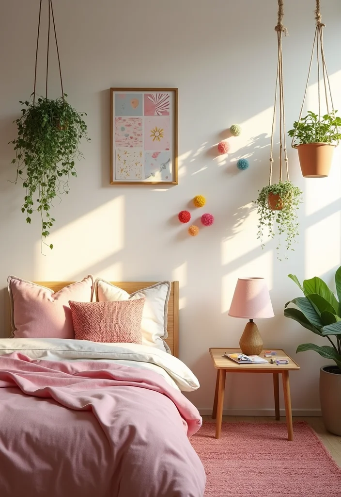 12 Sisters Bedroom Ideas for Fun Shared Practical Layouts 11. Hanging Decor