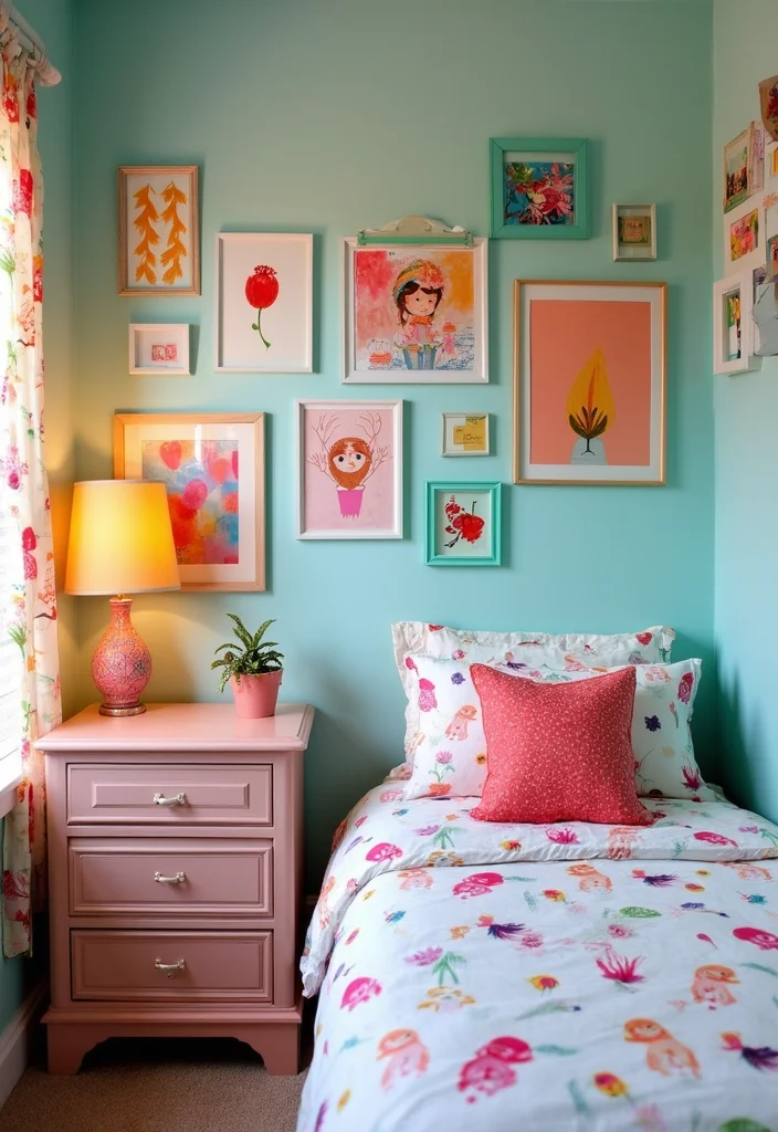 12 Sisters Bedroom Ideas for Fun Shared Practical Layouts 5. Playful Wall Art