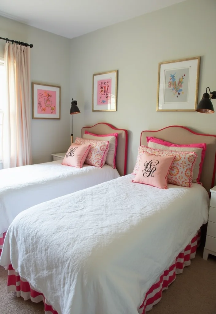 12 Sisters Bedroom Ideas for Fun Shared Practical Layouts 9. Personalized Accessories