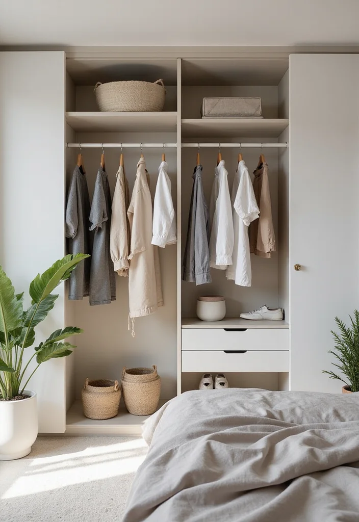 12 Small Bedroom Wardrobe Ideas for Efficient Organized Storage 4. Open Wardrobe Concepts