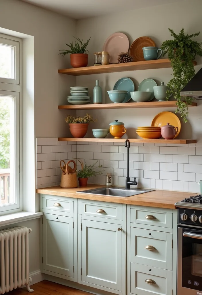 12 Small Narrow Kitchen Ideas for Efficient Smart Space Use - 3. Open Shelving Design