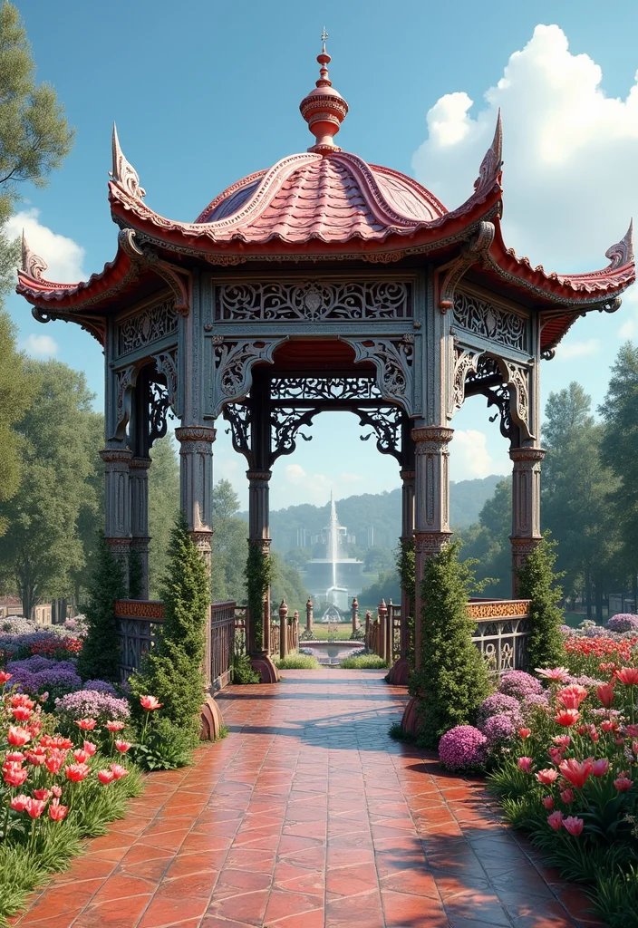 12 Steel Gazebo Ideas for a Durable and Modern Outdoor Shade 12. Artistic Steel Gazebo