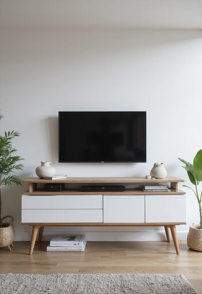 12 TV Ideas for Living Room for Clean Functional Modern Viewing 11. Stylish Cable Management Solutions
