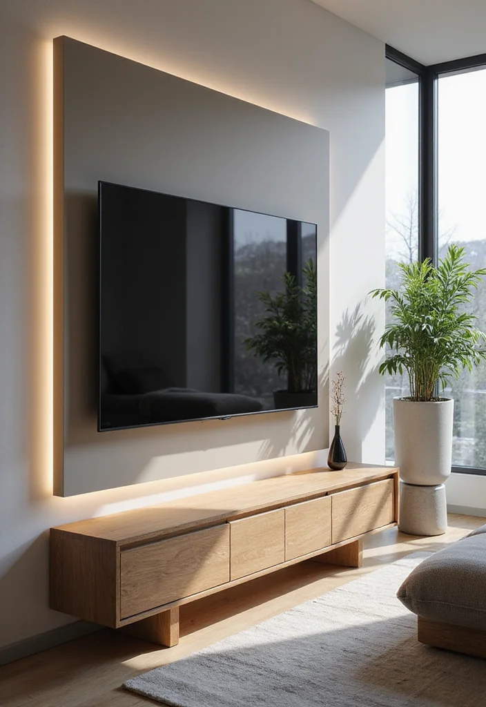 12 TV Ideas for Living Room for Clean Functional Modern Viewing 12. Vertical TV Solutions