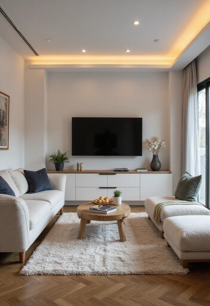 12 TV Ideas for Living Room for Clean Functional Modern Viewing 2. Corner TV Mount