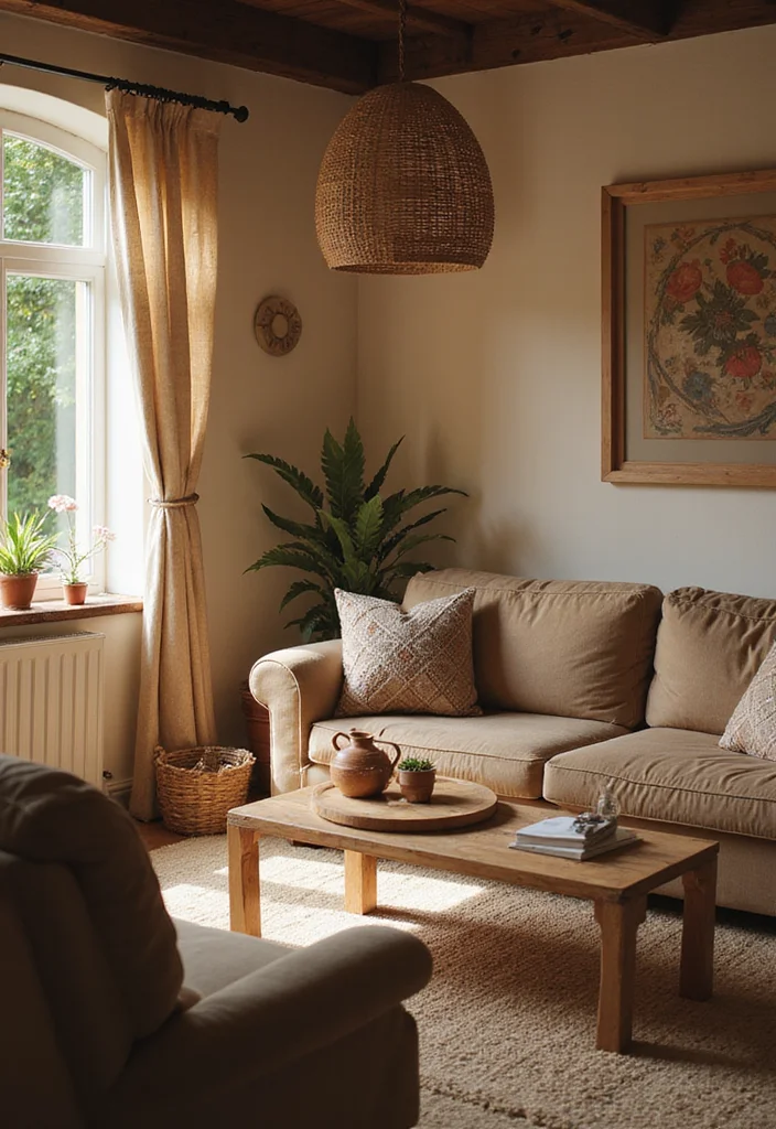 12 Tuscan Living Room Ideas for Old World Warm Textured Charm 100 12 Tuscan Living Room Ideas for Old World Warm Textured Charm - 10. Soft Lighting with Natural Materials