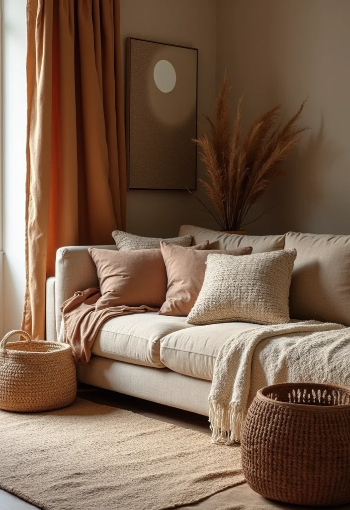 12 Tuscan Living Room Ideas for Old World Warm Textured Charm 23 12 Tuscan Living Room Ideas for Old World Warm Textured Charm - 3. Textured Fabrics for Cozy Comfort