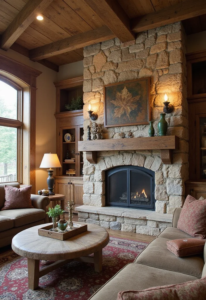 12 Tuscan Living Room Ideas for Old World Warm Textured Charm 34 12 Tuscan Living Room Ideas for Old World Warm Textured Charm - 4. Stone Accents for Rustic Charm