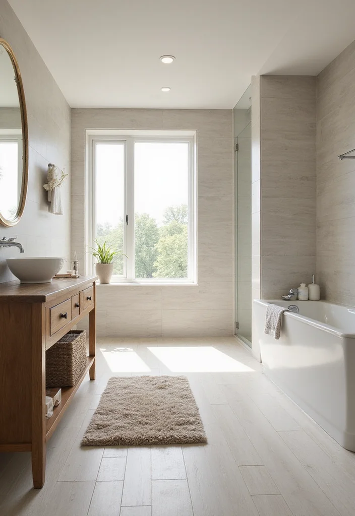 12 Windowless Bathroom Ideas for Bright Airy Light Filled Design 78 12 Windowless Bathroom Ideas for Bright Airy Light Filled Design 8. Keep the Floor Light and Open