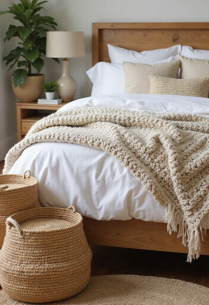 12 Wooden Bedroom Ideas for Warm Natural Comfortable Living - 11. Layering Textures