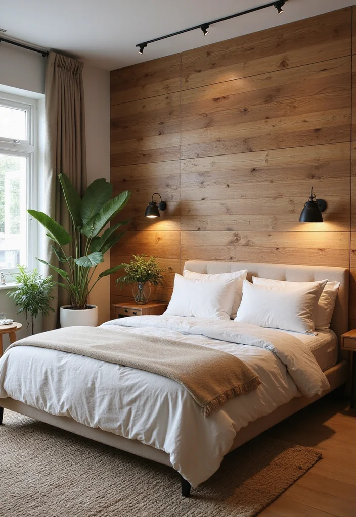 12 Wooden Bedroom Ideas for Warm Natural Comfortable Living - 2. Wooden Accent Walls