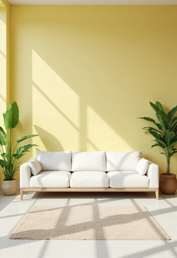 12 Yellow Wall Living Room Ideas for Bright Cheerful Warmth 1 12 Yellow Wall Living Room Ideas for Bright Cheerful Warmth 1. Modern Minimalist Yellow