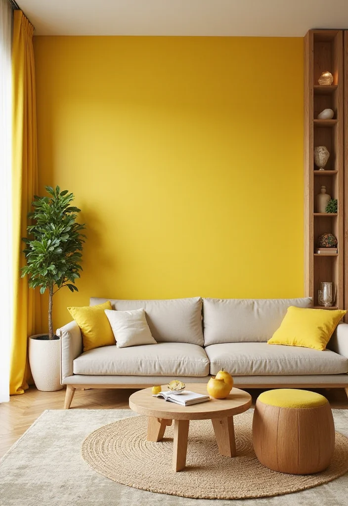 12 Yellow Wall Living Room Ideas for Bright Cheerful Warmth 100 12 Yellow Wall Living Room Ideas for Bright Cheerful Warmth 10. Fresh and Modern