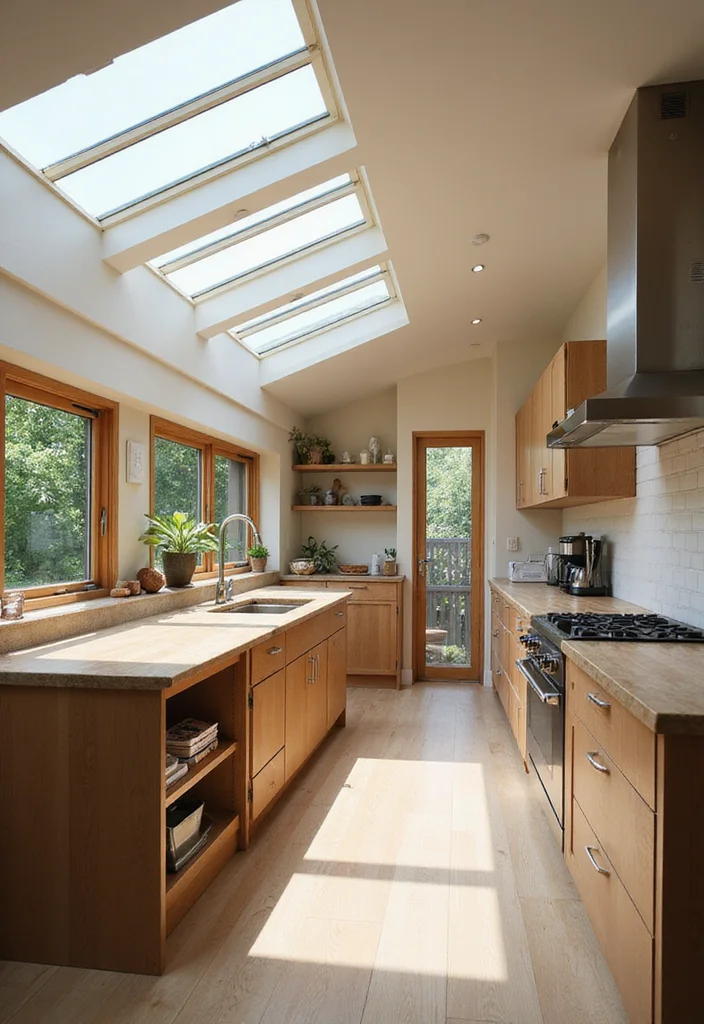 14 Kitchen Extension Ideas for Open Airy Functional Living 2. Skylights for Natural Light