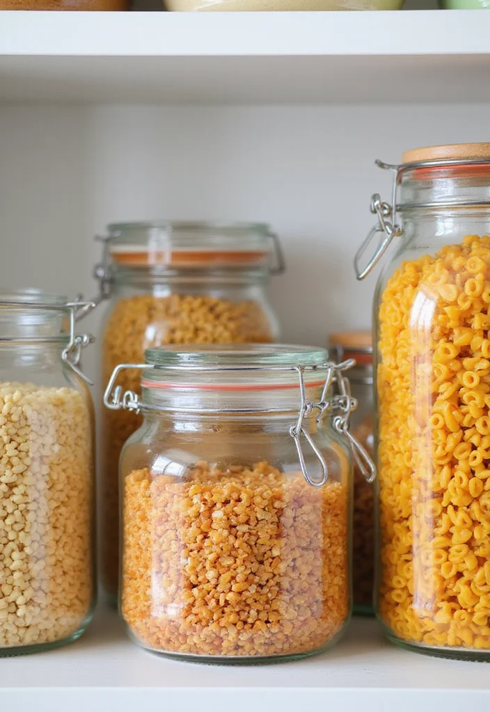 14 Kitchen Extra Storage Ideas for Smarter Organized Spaces - 10. Clear Jars for Dry Goods