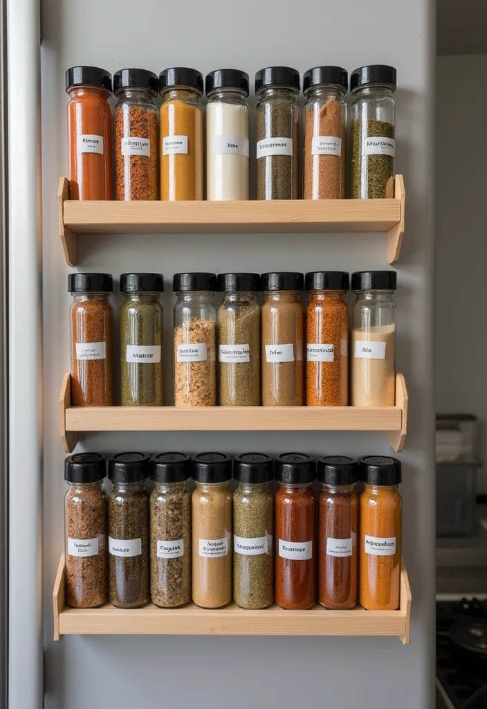 14 Kitchen Extra Storage Ideas for Smarter Organized Spaces - 4. Magnetic Spice Racks