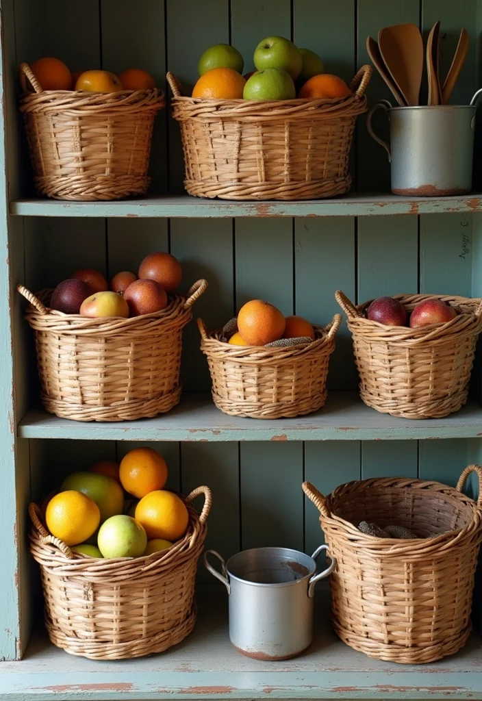 14 Kitchen Extra Storage Ideas for Smarter Organized Spaces - 7. Decorative Storage Baskets
