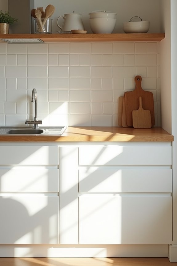 brown countertops ground bright whites