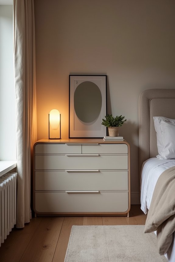 How Do You Decorate a Small Bedroom Without Clutter? 4 compact dresser nightstand storage