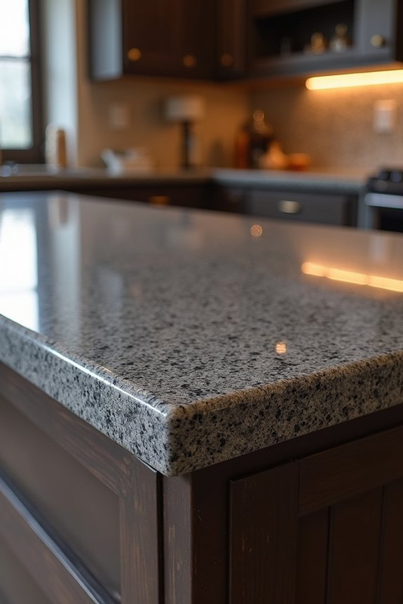 dark speckled granite dated look
