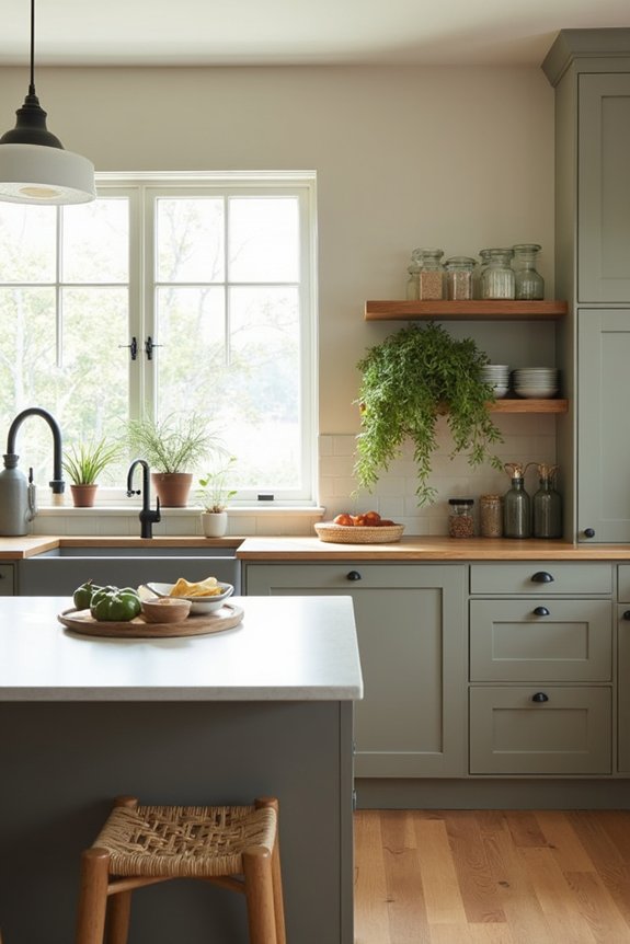 grounded two tone kitchen palette