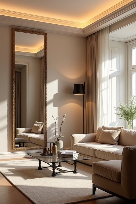 layered lighting mirrors expand space