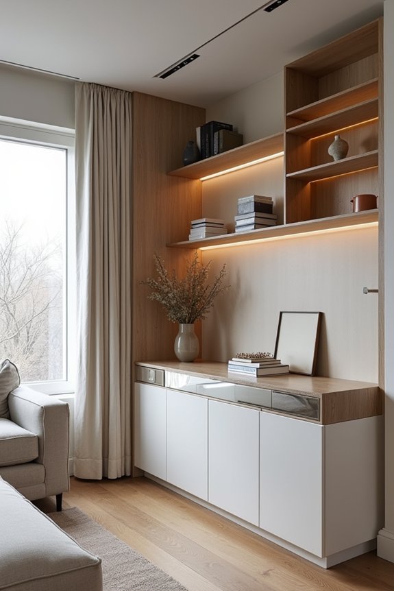 open sightlines with smart storage