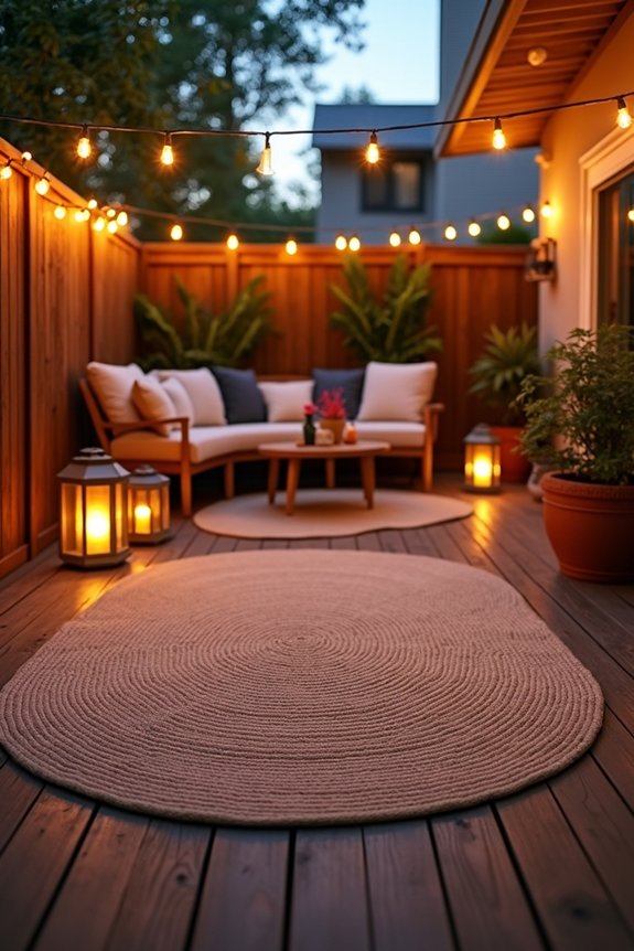 7 Easy Ways to Decorate Your Backyard 1 outdoor rug transforms backyard ambiance