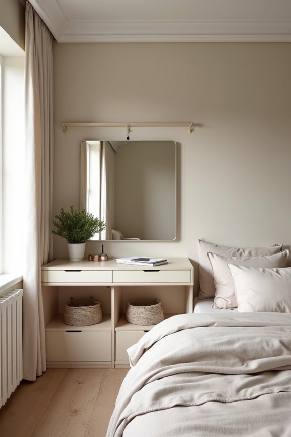 How Do You Decorate a Small Bedroom Without Clutter? 2 storage bed multifunctional nightstand shine