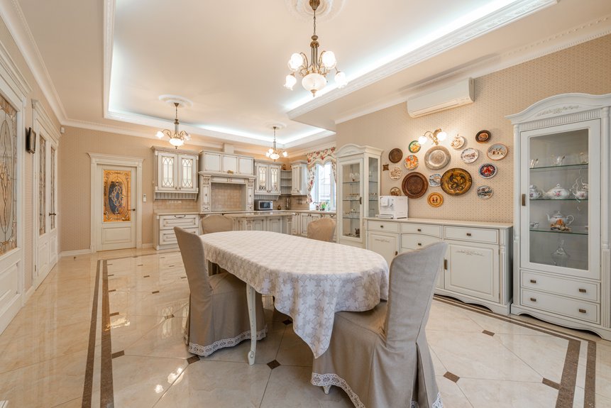 stylish decor above cabinets