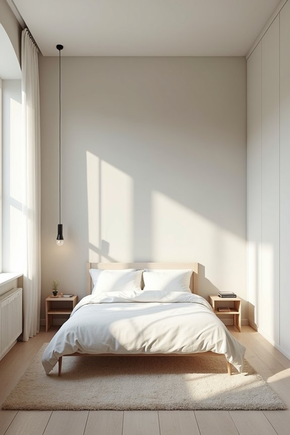 How Do You Decorate a Small Bedroom Without Clutter? 1 unified light palette creates calm space