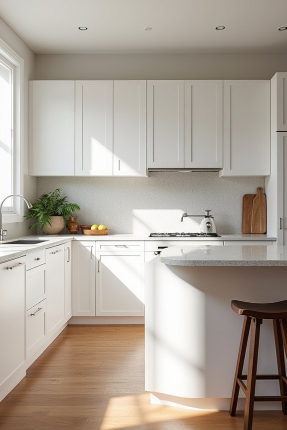 white cabinets brown countertops endure